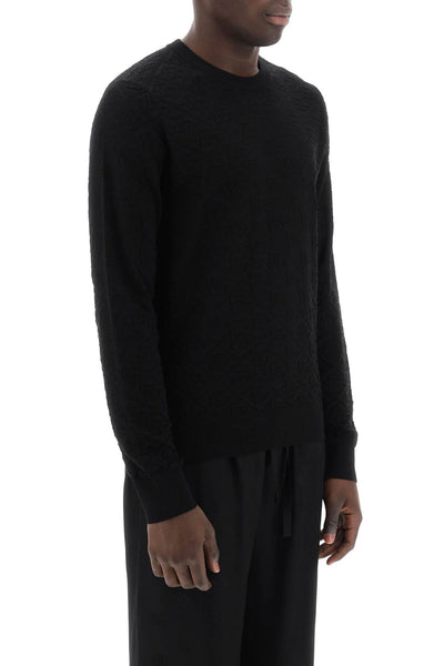Dolce & gabbana dg jacquard silk sweater GXX02T JBSH5 NERO