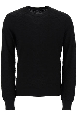 Dolce & gabbana dg jacquard silk sweater GXX02T JBSH5 NERO