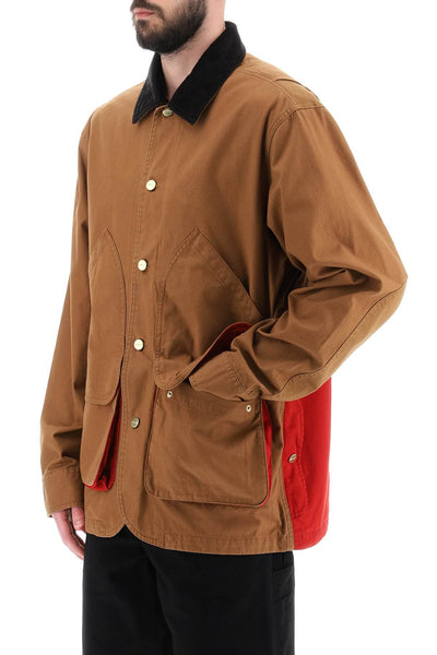 Carhartt wip 'heston' cotton shirt jacket I032148 HAMILTON BROWN CHERRY