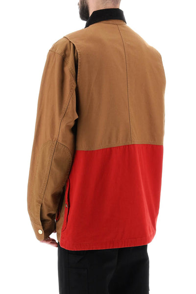 Carhartt wip 'heston' cotton shirt jacket I032148 HAMILTON BROWN CHERRY