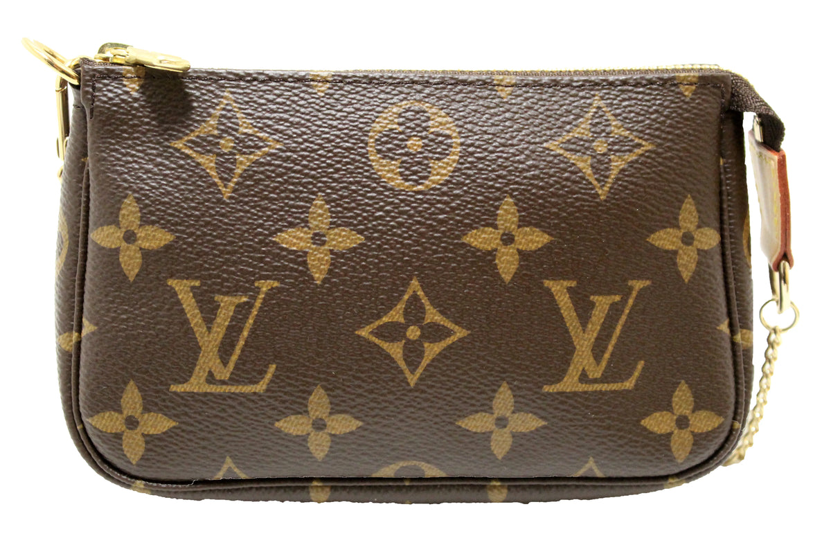 Authentic New Louis Vuitton Classic Monogram Canvas Mini Pochette Clutch Bag