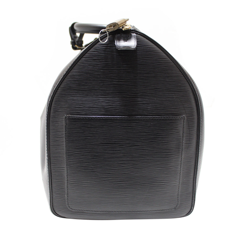 Louis Vuitton Keepall 55 Travel Bag in Black Epi Leather