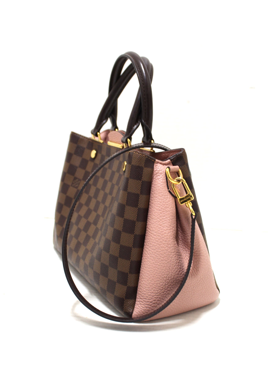 Louis Vuitton Damier Ebene Canvas with Burgandy Leather Brittany Bag –  Italy Station