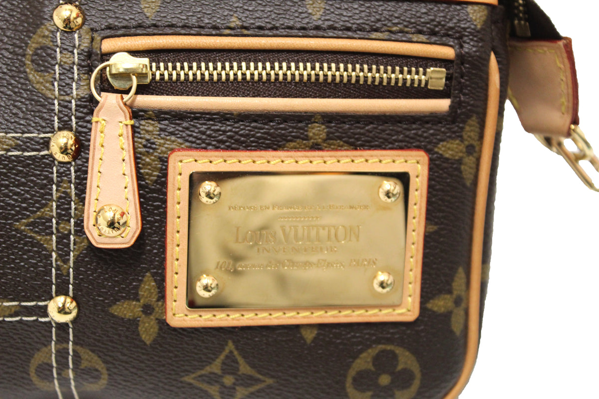 Authentic Louis Vuitton Limited Edition Monogram Canvas Riveting Pochette  Bag – Italy Station