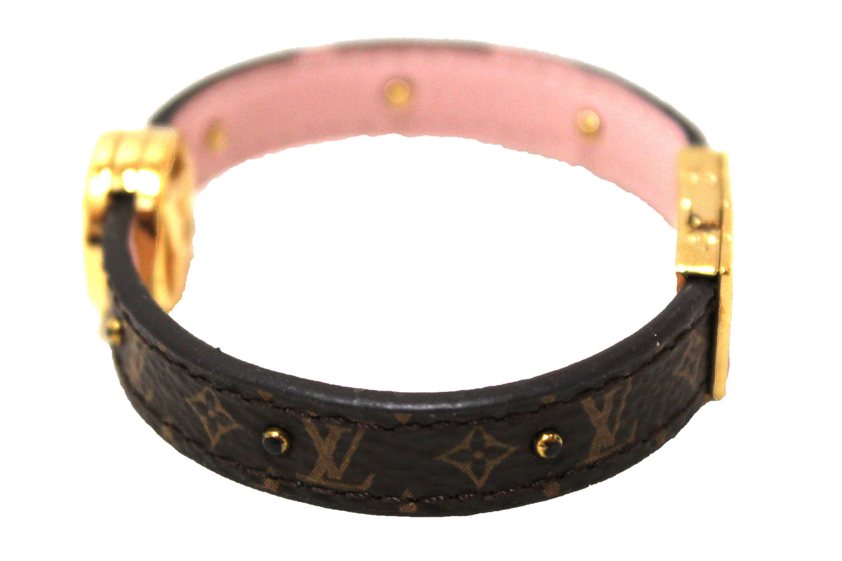 LOUIS VUITTON M6556E logo LV Circle Bangle accessories Bracelet Brown x pink