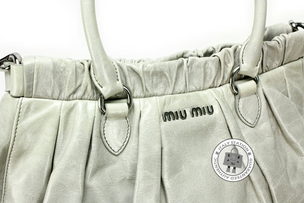 Miu Miu RN0819 US0 Vitello Shine Shopping Tote Bag