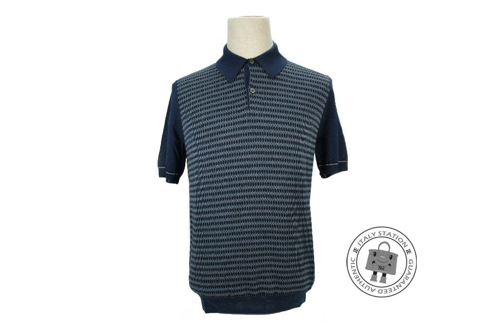 Hermès Printed Collar Polo Shirt L