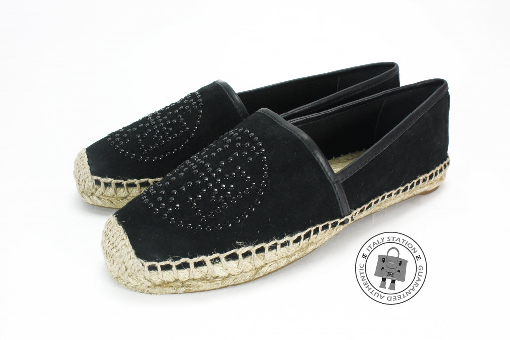 Tory Burch 22158551 Kirby Suede Mini Studs Black 7.5 Shoes