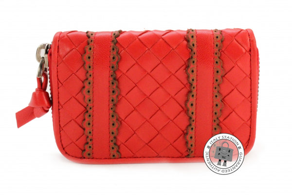 BOTTEGA VENETA Bottega Veneta Intrecciato Woven Leather Red Lambskin C | Italystation.com - Shop Now at italystation.com