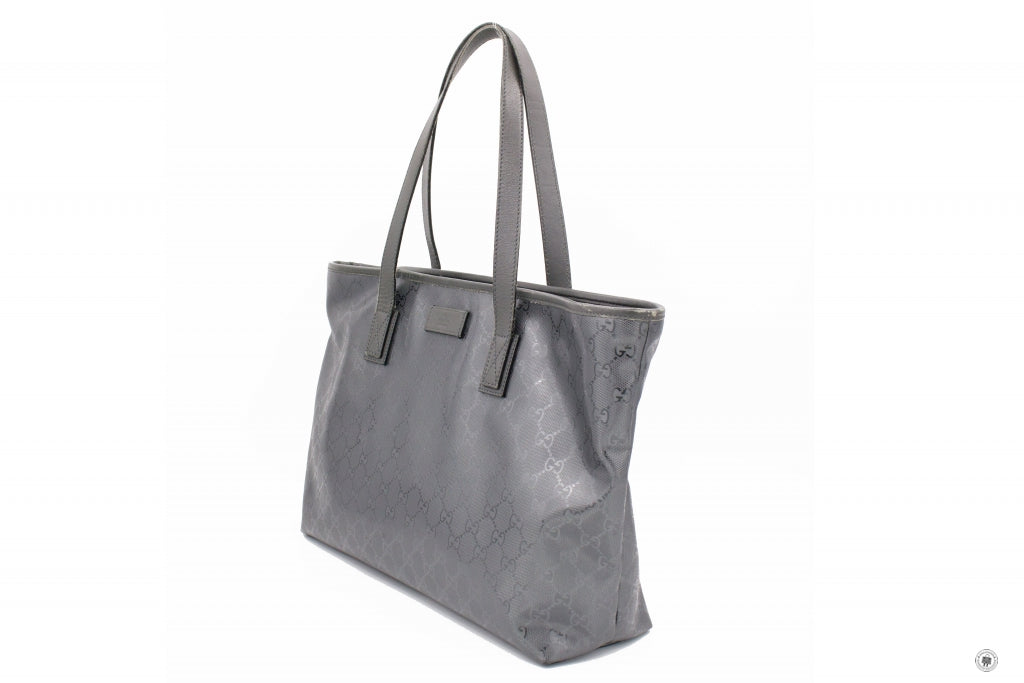 Gucci 211137 FU49N Medium Tote Grey GG Imprime Medium Tote Bag Shw