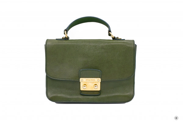 MIU MIU Miu Miu Green Calfskin Shoulder Bags Ghw | Italystation.com - Shop Now at italystation.com