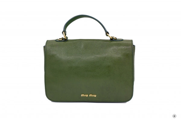 MIU MIU Miu Miu Green Calfskin Shoulder Bags Ghw | Italystation.com - Shop Now at italystation.com