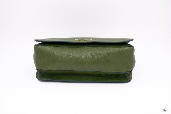 MIU MIU Miu Miu Green Calfskin Shoulder Bags Ghw | Italystation.com - Shop Now at italystation.com