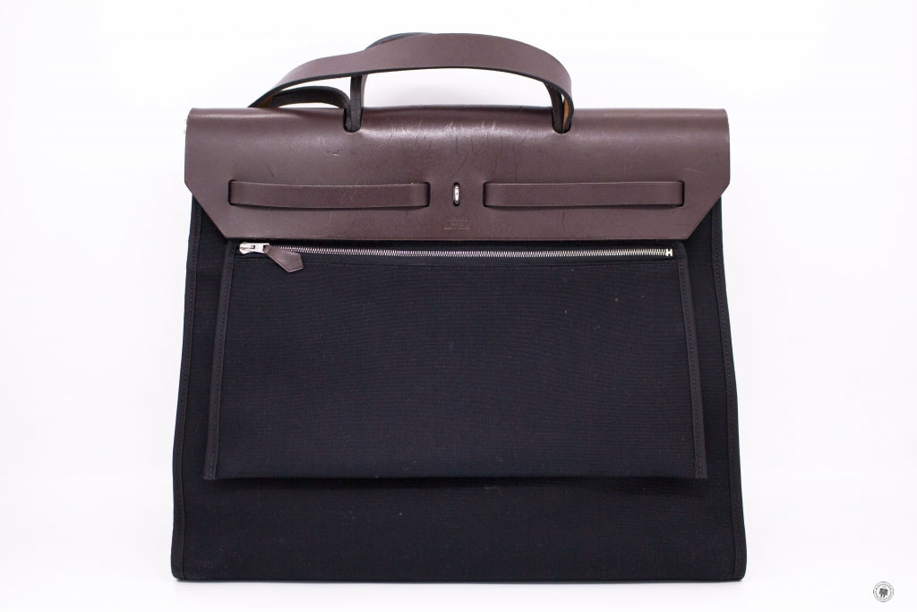Herbag cloth handbag Hermès Brown in Cloth - 27820573