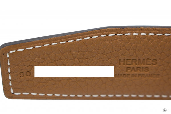 HERMES Hermes 32 MM Reversible Belt  Black/gold Evergrain 90CM Belts | Italystation.com - Shop Now at italystation.com
