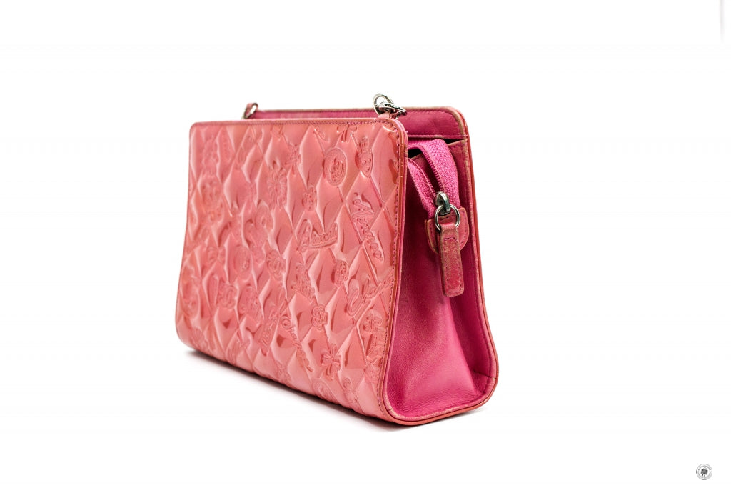 CHANEL PRECISION Shoulder Bag Pile fabric Pink Coco Logos Purse