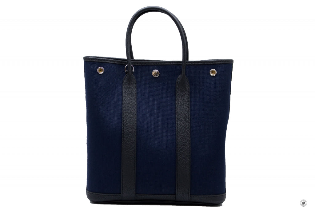 Hermès Garden File Black Canvas Handbag (Pre-Owned)