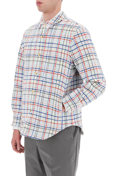Thom browne multicolor gingham tweed shirt jacket MJO055AF0259 SEASONAL MULTI