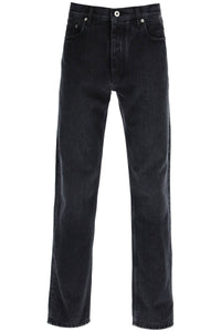 Off-white regular jeans with tapered cut OMYA175C99DEN001 BLACK NO COLOR