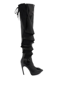 Roger vivier 'choc buckle boots with ruffles RVW70537080SWZ NERO