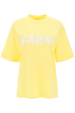 Marni t-shirt with maxi logo print THJET49EPHUSCS11 LEMMON