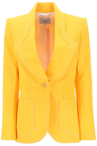 Casablanca silk blend single-breasted blazer WS23JK18401 CITRUS