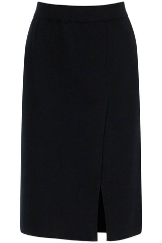 knitted pencil skirt in jersey fabric 0013 NERO