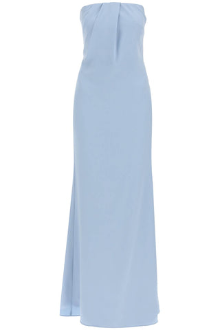 strapless satin crepe dress without 001G BLUE