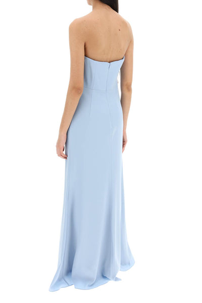 strapless satin crepe dress without 001G BLUE