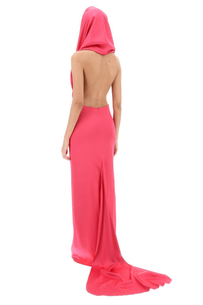 maxi gown with built-in hood 02PSLD107 02281 PINK