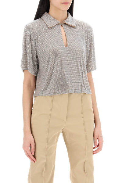 "mesh top with rhinest 02PSTO217FC 02212 BEIGE CRYSTAL