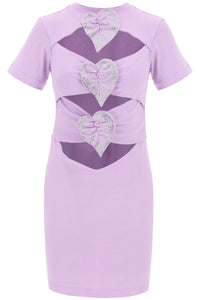 mini cut-out dress with applied anthur 02SSDR364 02295 VIOLET