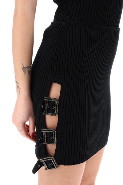 mini ribbed knit skirt in nine words 02SSKNS302 02079 BLACK