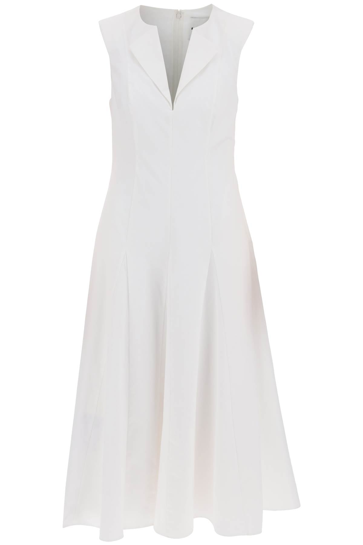 cotton poplin midi dress in 035MP WHITE