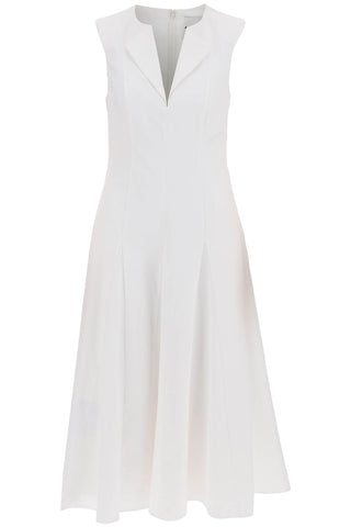 cotton poplin midi dress in 035MP WHITE