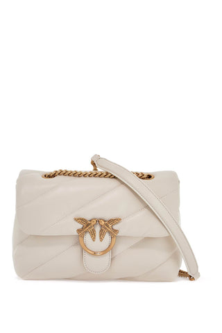 white silk leather shoulder bag with golden chain 100038 A0F2 BIANCO SETA-ANTIQUE GOLD