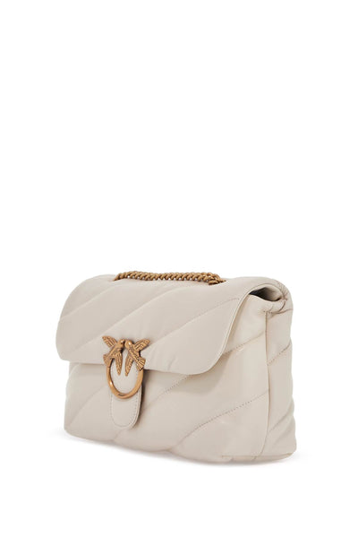 white silk leather shoulder bag with golden chain 100038 A0F2 BIANCO SETA-ANTIQUE GOLD