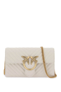 love bag one wallet chevron mini bag 100062 A0GK BIANCO SETA-ANTIQUE GOLD