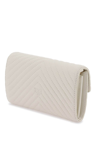 love bag one wallet chevron mini bag 100062 A0GK BIANCO SETA-ANTIQUE GOLD