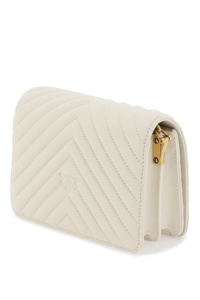 love click mini chevron bag 100067 A0GK BIANCO SETA-ANTIQUE GOLD