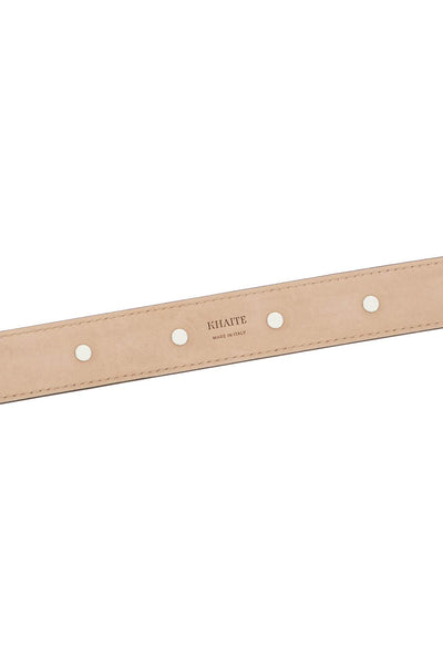 coffee calfskin belt with studs 30mm 10014 726 COFFEE