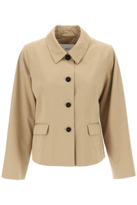 short cotton waterproof jacket named petra in italian 10018 24025 DARK BEIGE