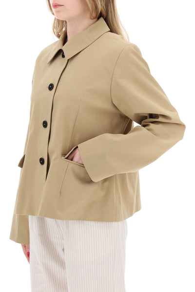 short cotton waterproof jacket named petra in italian 10018 24025 DARK BEIGE