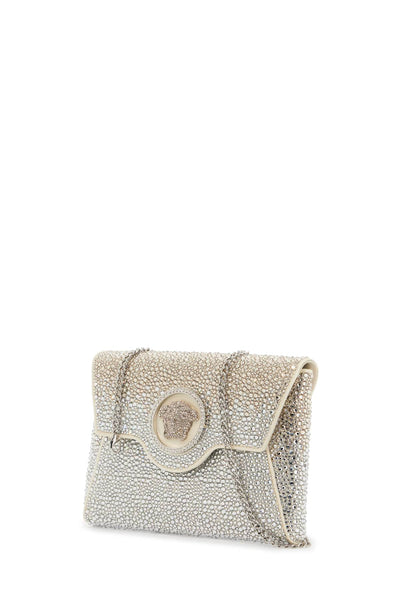 la medusa envelope clutch with crystals 1003018 1A08197 IVORY-PALLADIUM