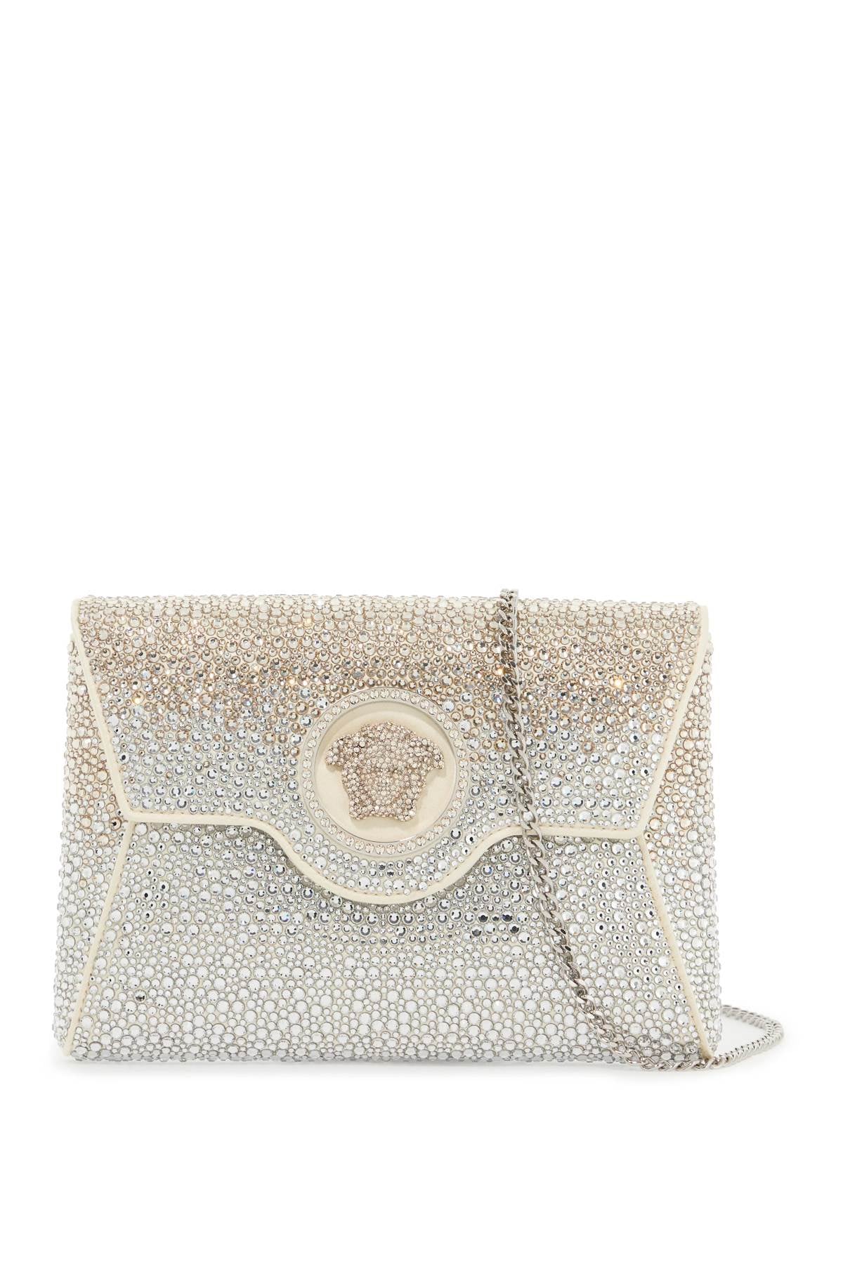 la medusa envelope clutch with crystals 1003018 1A08197 IVORY-PALLADIUM