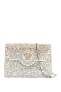 la medusa envelope clutch with crystals 1003018 1A08197 IVORY-PALLADIUM