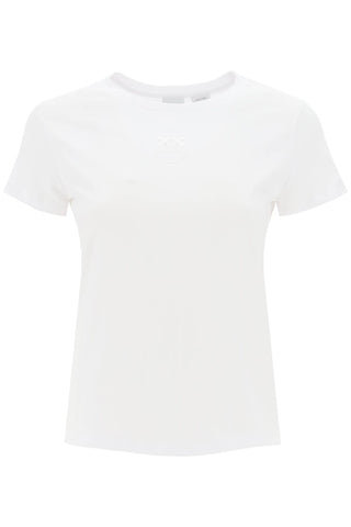 embroidered effect logo t-shirt 100355 A1NW BIANCO BRILLANTE