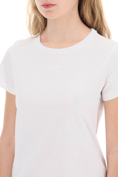 embroidered effect logo t-shirt 100355 A1NW BIANCO BRILLANTE