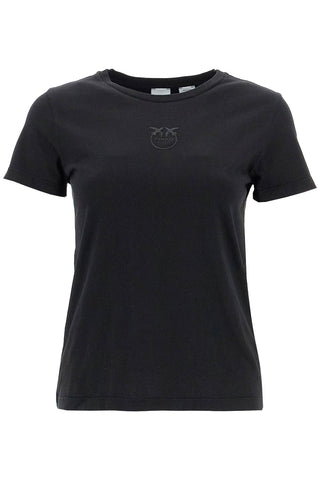 short-sleeved t-shirt with embroidery 100355 A227 NERO LIMOUSINE