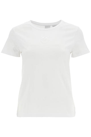 short-sleeved t-shirt with embroidery 100355 A227 BIANCO BRILL.